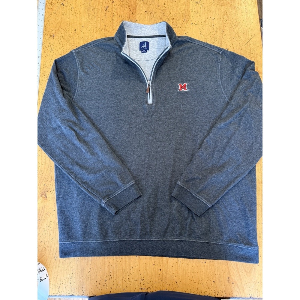 Miami University• Johnnie-O Men's Sully Quarter Zip Pullover | Gray 2xl